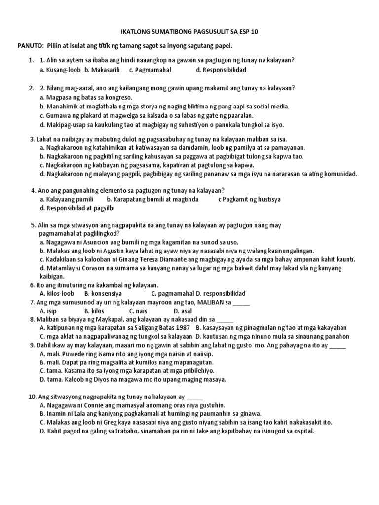 Sumatibong Pagsusulit | PDF