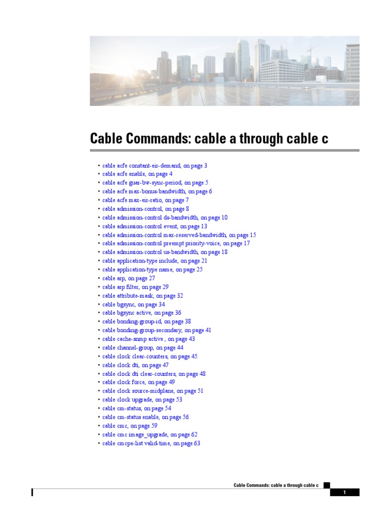 Cisco Cable Command Reference Guide Cable A Through Cable C PDF