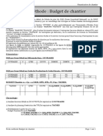 Fiche Méthode Budget de Chantier