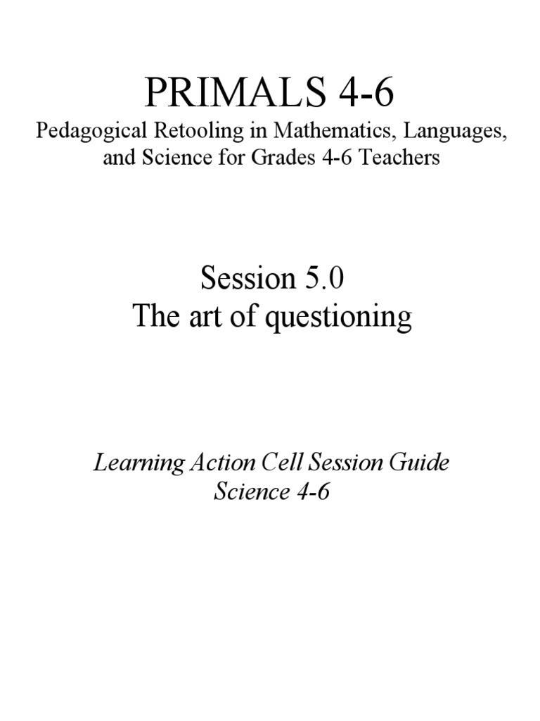 5.0 The Art of Questioning | PDF
