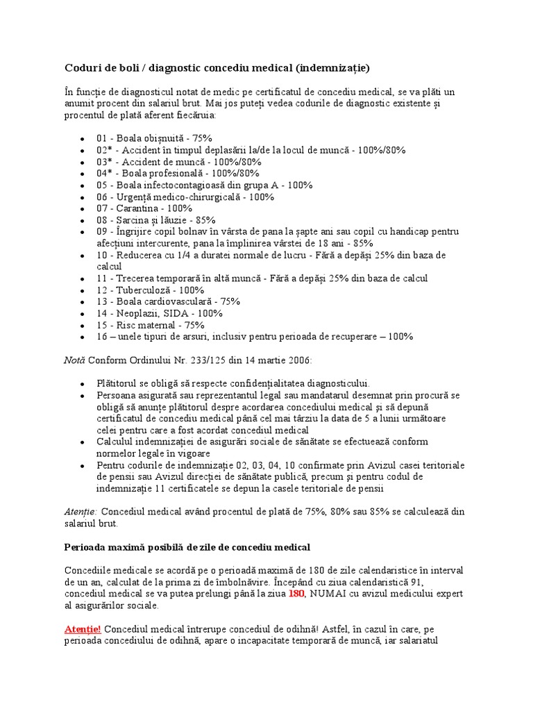 Coduri de Boli | PDF