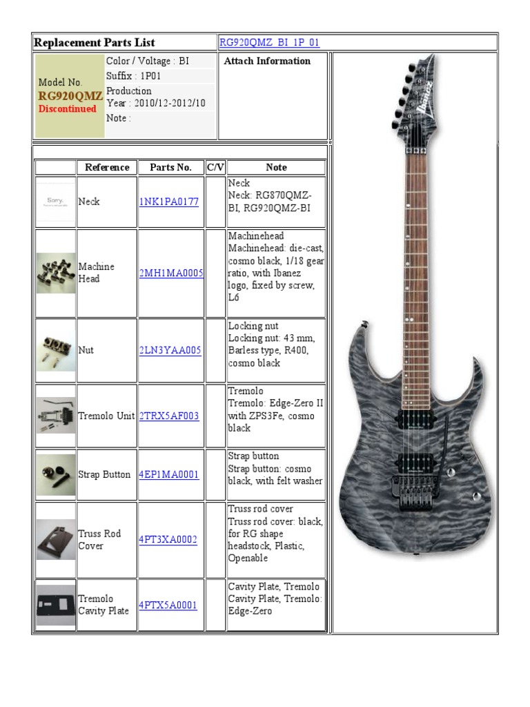 RG920 | PDF | Guitars | Components
