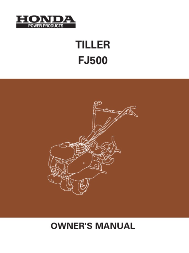 Honda Tiller Fj500 Manual en PDF Clutch Throttle