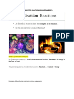 COMBUSTION REACTIONS IN HUMANS