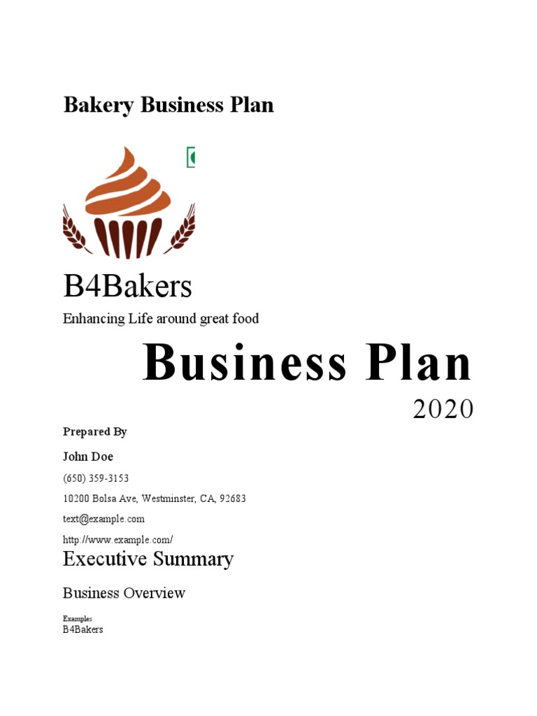 Bakery Business Plan PDF Equity (Finance) Bakery