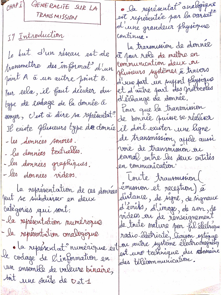 Cours TRANSMISSIONS PDF