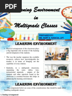 Learning Environment in Multigrade Classes