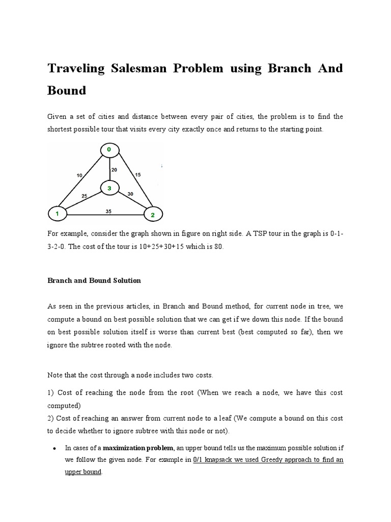 6.4 TSP Using Branch and Bound | PDF | Vertex (Graph Theory ...