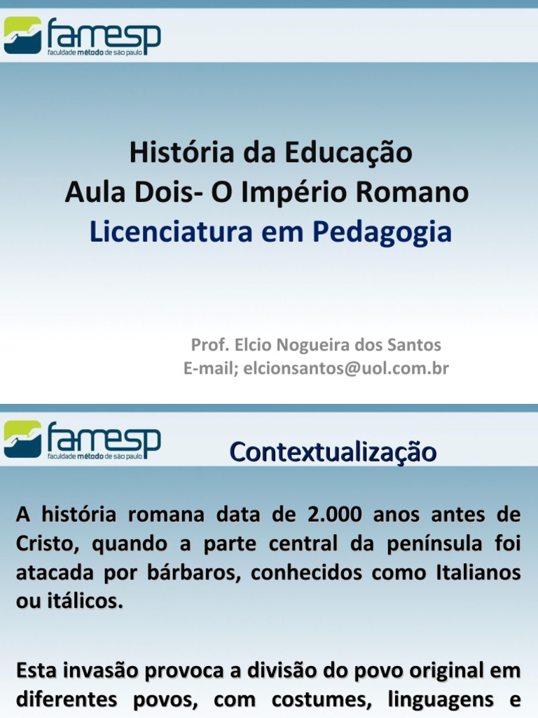 Educação no Império Romano | PDF | Império Romano | República Romana