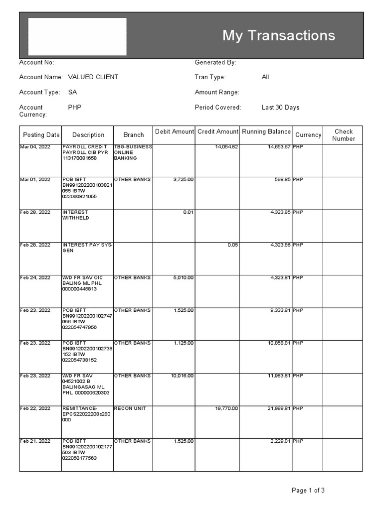 Bank Transaction Summary Report | PDF | Banks | Economies