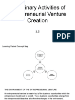 Preliminary Activities of Entrepreneurial Venture Creation