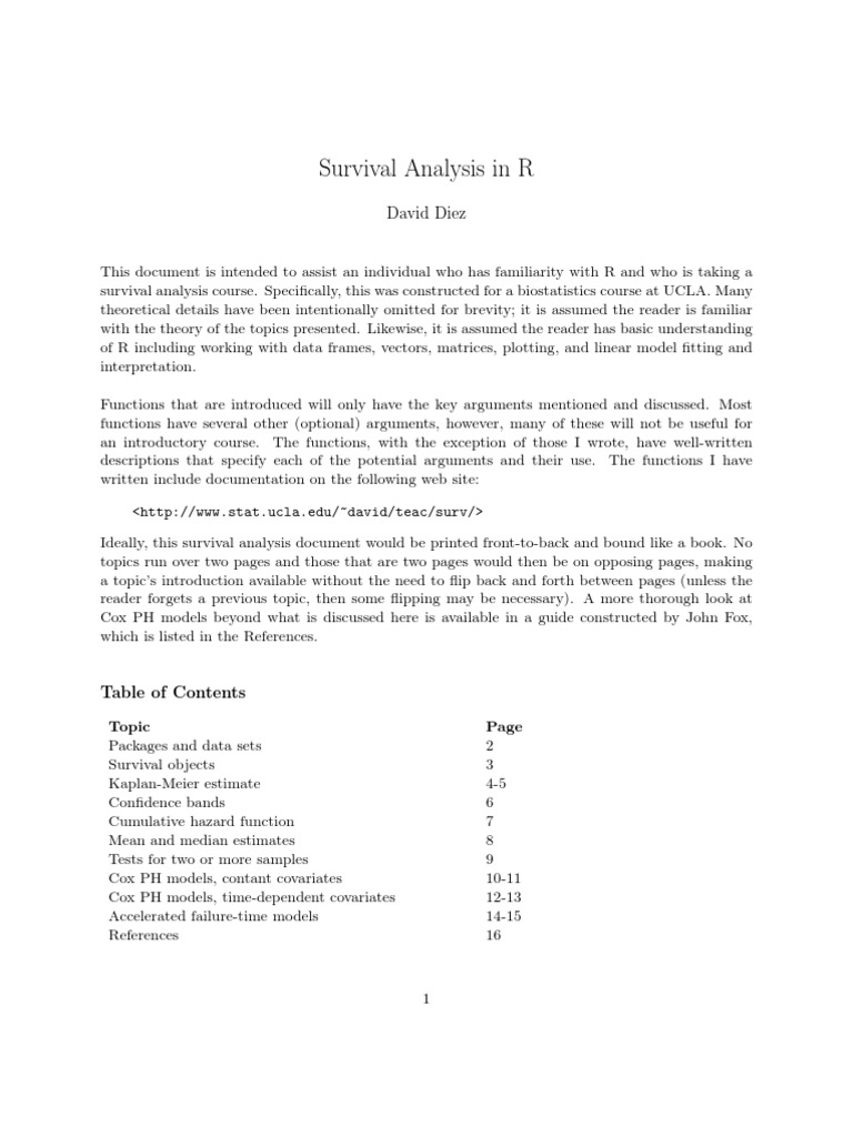Survival Analysis in R Tutorial | PDF | Akaike Information Criterion ...