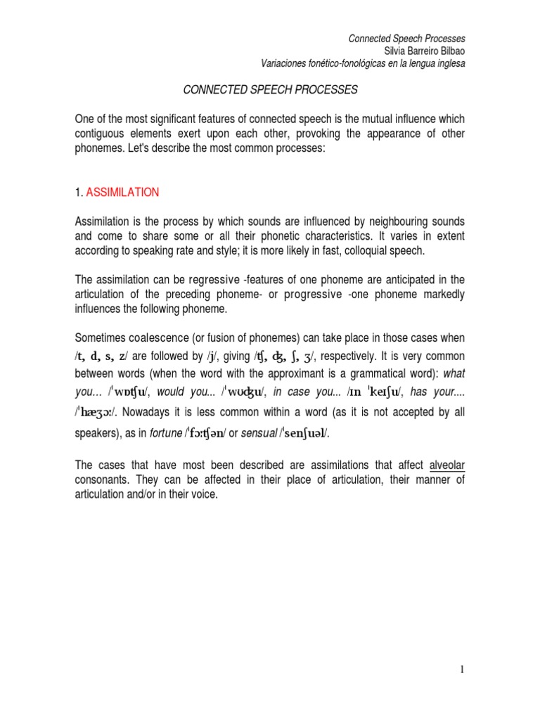 Connected Speech Download Free Pdf Oral Communication Phonology
