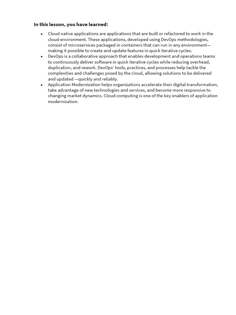 Cloud Native Applications, DevOps, and Application Modernization | PDF
