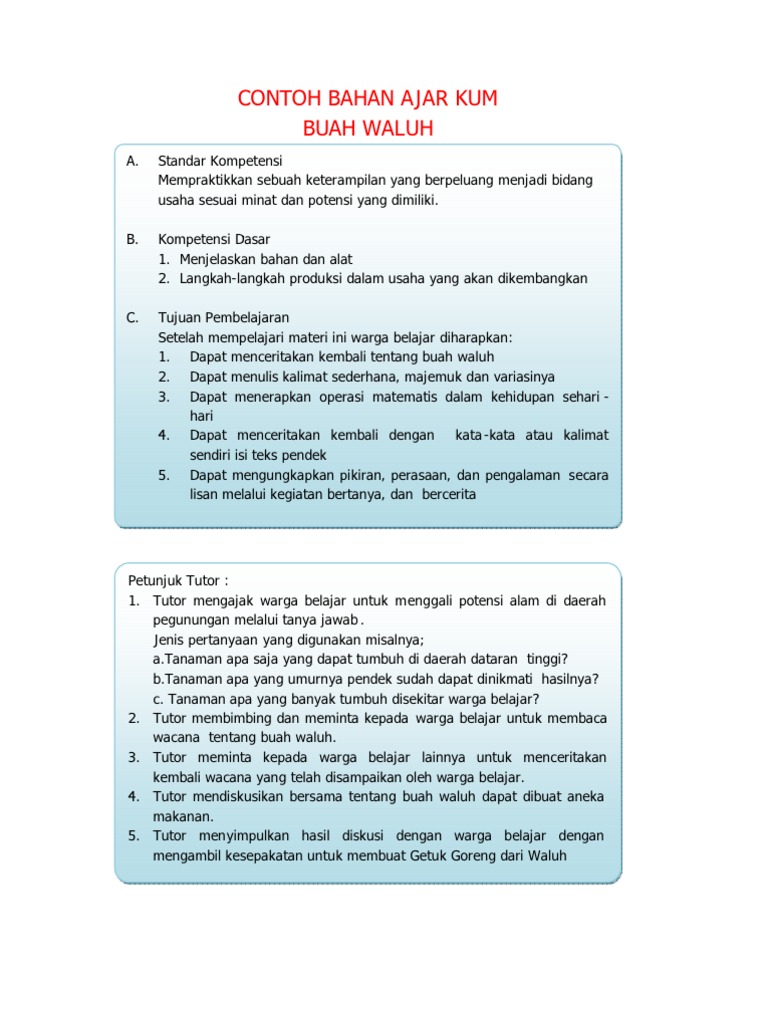 Contoh Bahan Ajar