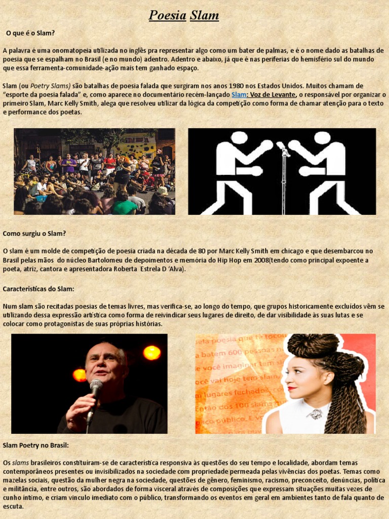 Poesia Slam: História e Características | PDF | Poesia | Brasil