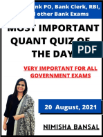 QUANT QUIZ ( 20 August 2021 )