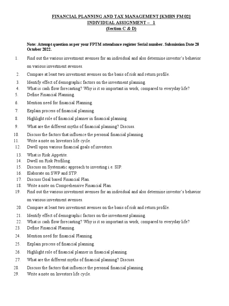 fptm-individ-assign-1-sec-c-and-d-pdf-financial-plan-investing