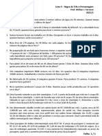 Lista 3 - Regra de Três e Porcentagem com 12 problemas de matemática financeira