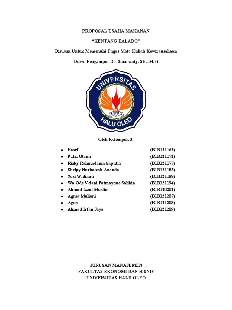 Proposal Usaha Makanan Pdf