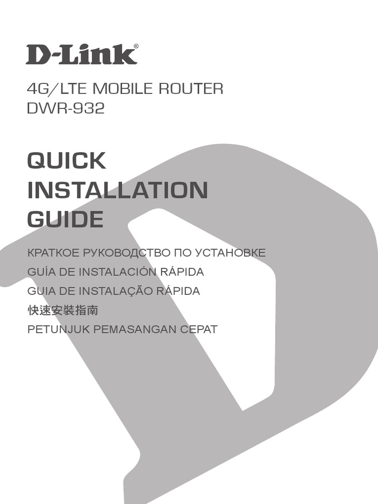 DWR-932 D2 QIG V1.00ME 9130 | PDF | Computer Network | Mobile Web