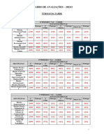 Calendario Avaliacoes 2022-2