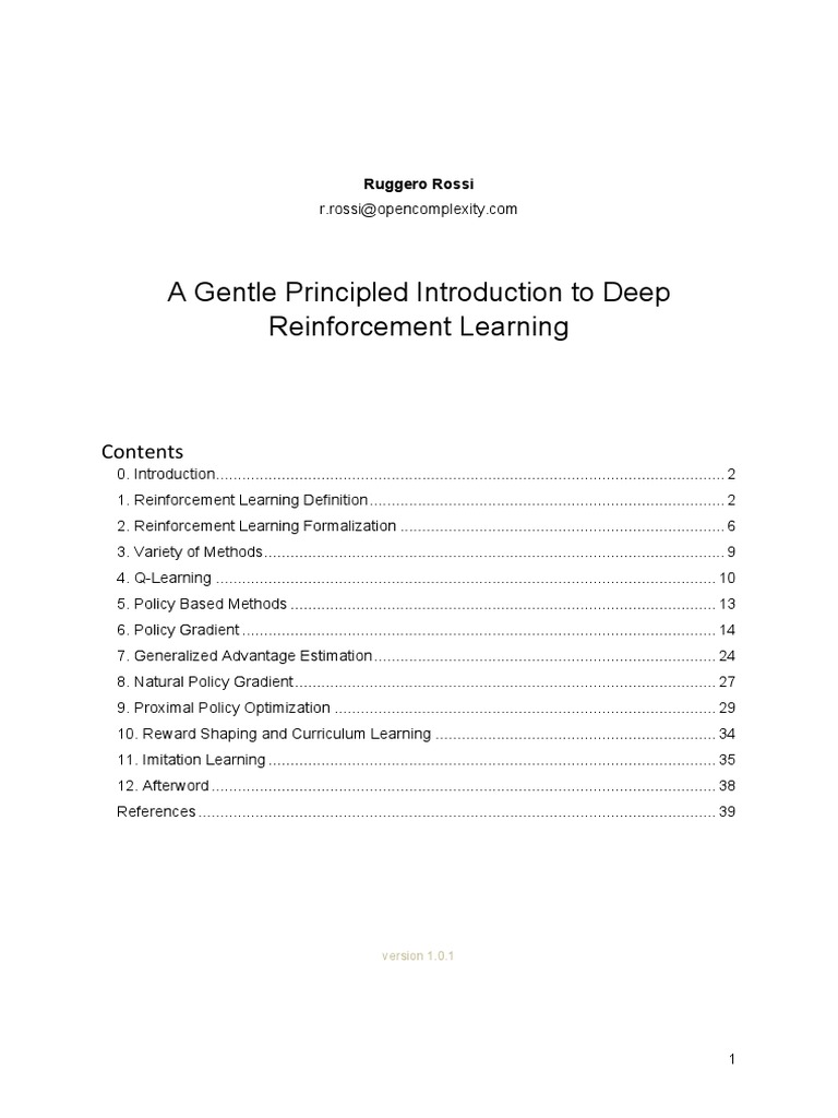 Intro Deep Reinforcement Learning PDF