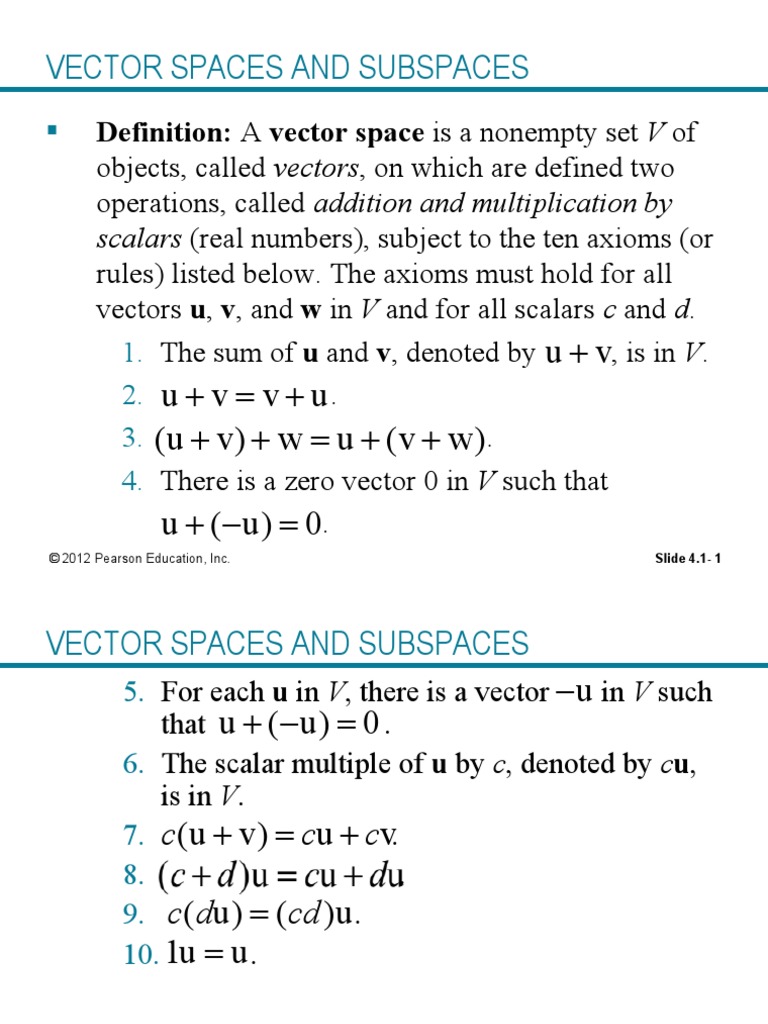 Vector Spaces And Subspaces Pdf