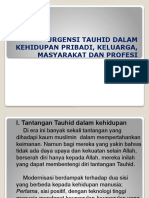 Urgensi Tauhid Dalam Kehidupan Pribadi, Keluarga, Masyarakat Dan Profesi