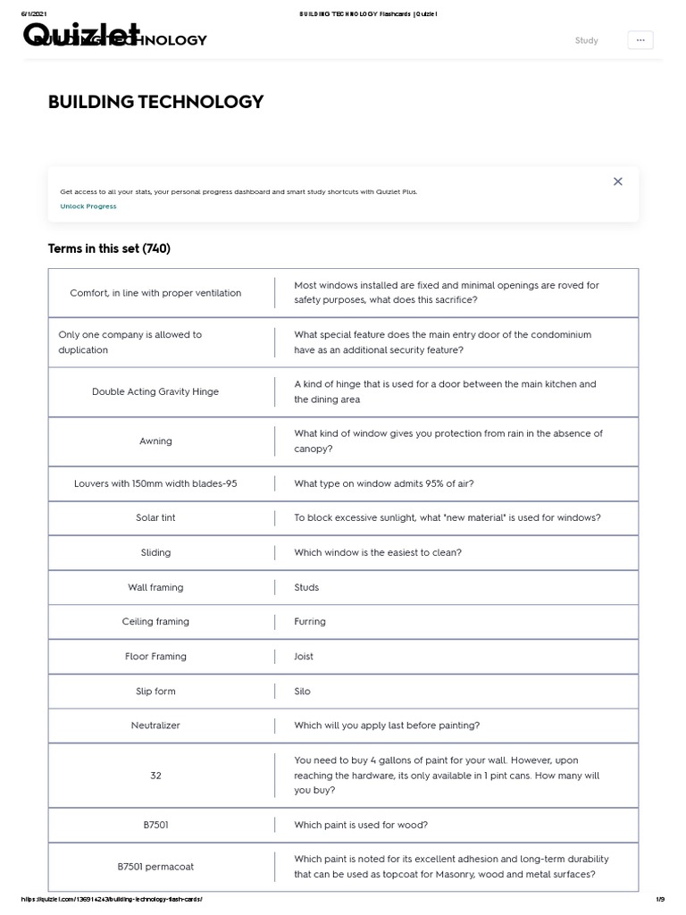 Building Technology Flashcards Overview | PDF | Paint | Roof
