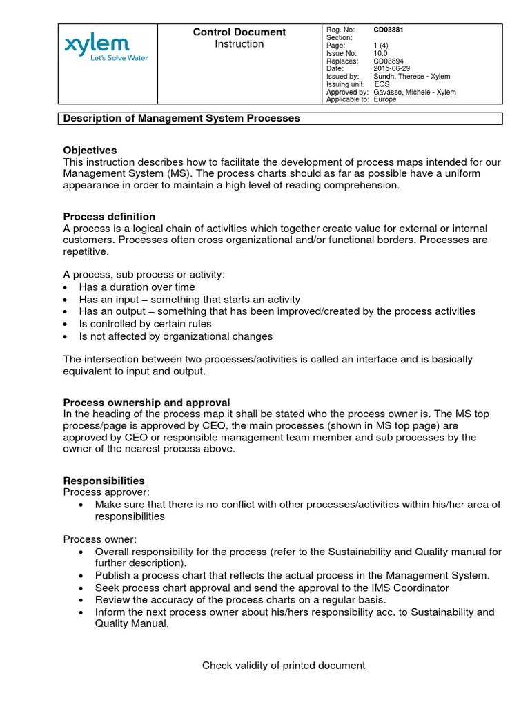 Description of Integrated Management System Processes | PDF | Rgb Color ...
