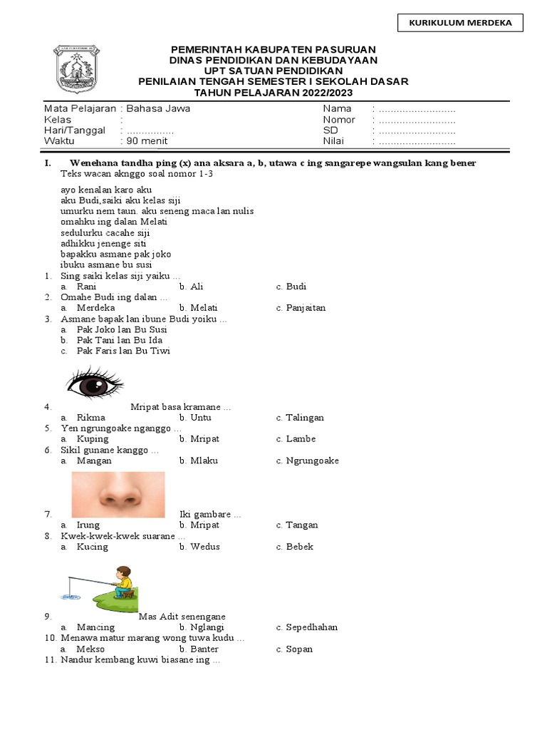 Kunci Jawaban Bahasa Jawa Kelas 12 Kurikulum Merdeka dalam buku teks
