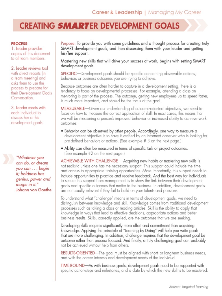 SMART Development Goals Ready | PDF | Goal | Leadership