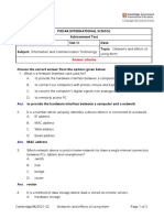 Ch4 Networks MCQ and Answers