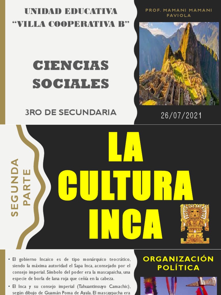 La Cultura Inca 2da Parte | PDF | Imperio Inca | Andes