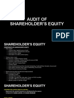 Audit of Shareholders Equity