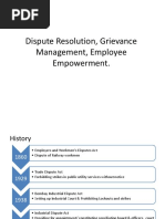 Dispute Resolution, Grievance Management, Employee Empowerment