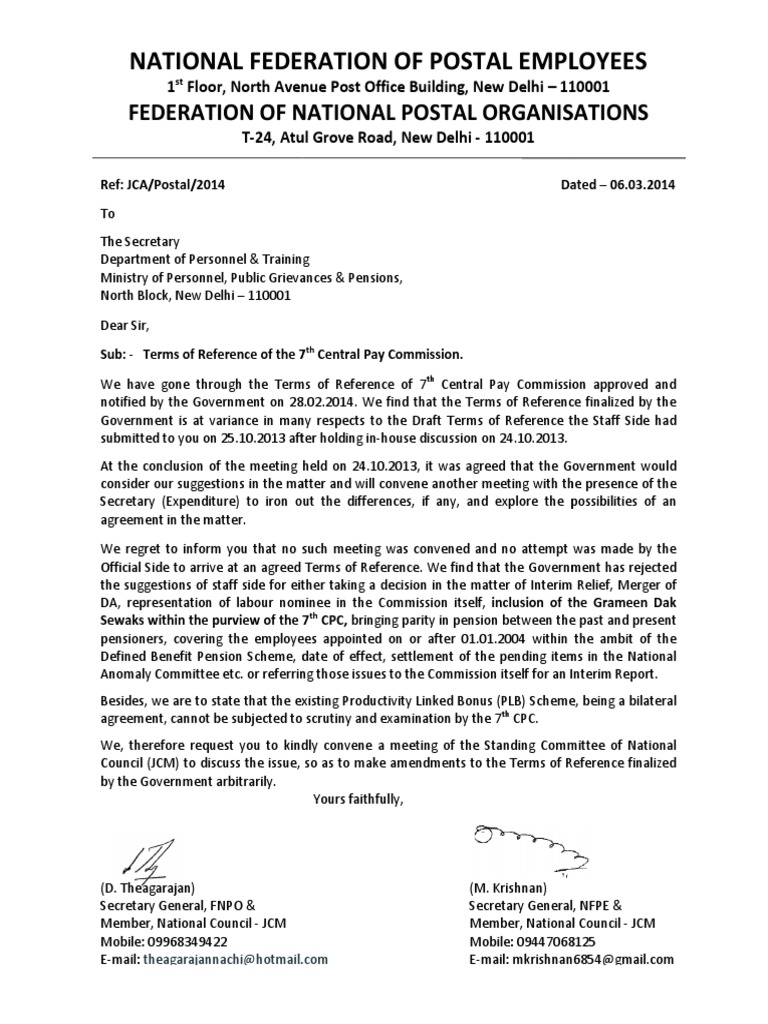 120 Terms of Reference of 7th CPC PDF Government