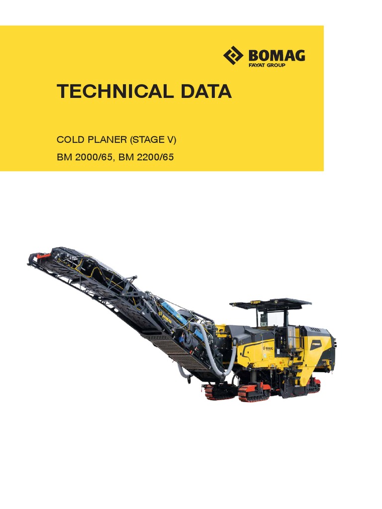 BOMAG BM 2000/65 & 2200/65 Specs | PDF | Manufactured Goods ...