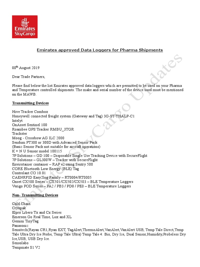 Emirates Trade Circular On Data Loggers-1 | PDF | Computer Engineering ...