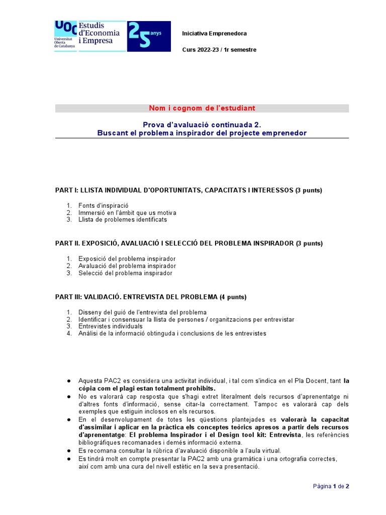 Iniciativa Emprenedora 20221 PAC2 | PDF