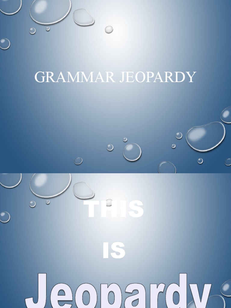 Jeopardy PDF Pronoun Verb