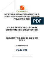 Storm Sewer and Culvert Construction Specification: Sociedad Minera Cerro Verde S.A.A. Project No. A6Cv