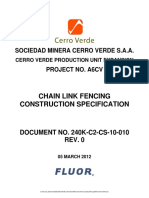 Chain Link Fencing Construction Specification: Sociedad Minera Cerro Verde S.A.A
