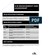 L5 in Management and Leadership Factsheet
