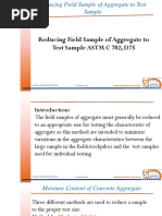 Reducing Field Sample of Aggregate To Test Sample ASTM C 702, D75