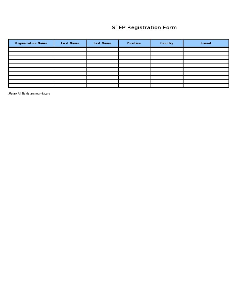 STEP Registration Form Details | PDF