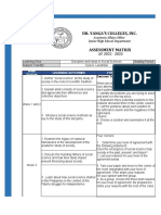 DISS HS Assessment Matrix