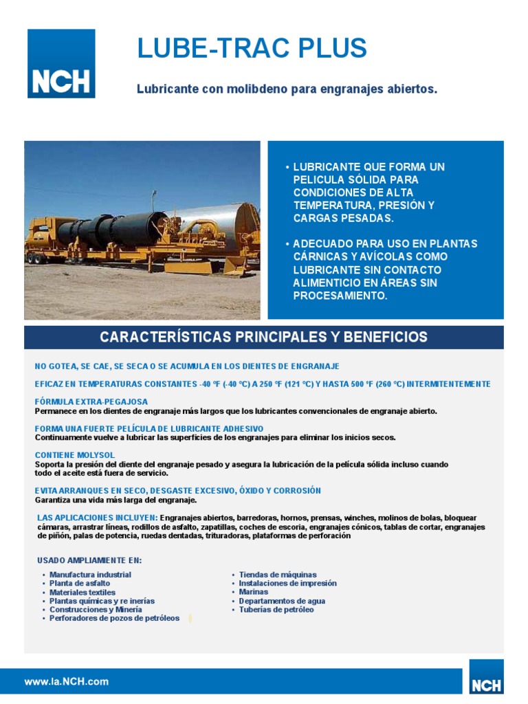 Lubricante Lube-Trac Plus para Engranajes | PDF | Engranaje | Lubricante