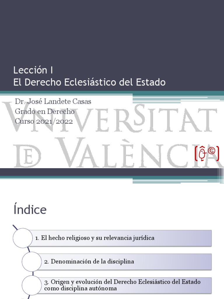 El Derecho Eclesiástico Del Estado PDF Estado (política) Ley